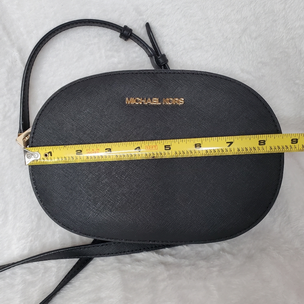 Michael Kors Set Travel Saffiano Leather Crossbody Bag Black - Picture 10 of 13